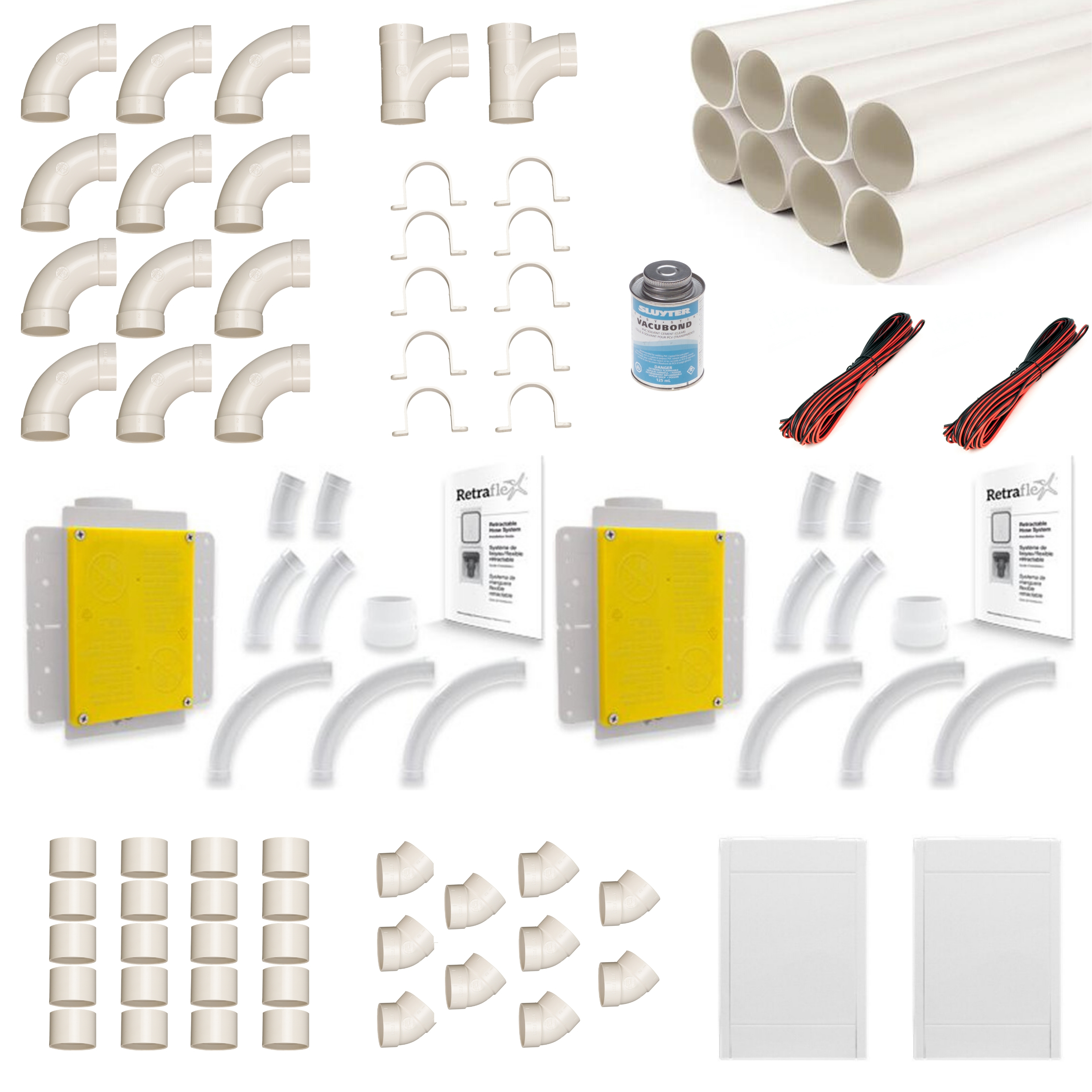zentralstaubsauger-einbau-set-retraflex-2 Zentralstaubsauger Einbau-Set für 2x Retraflex bis max. 12,2m Länge